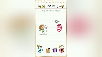 Brain Test Level 236 Help her hit the target walkthrough.