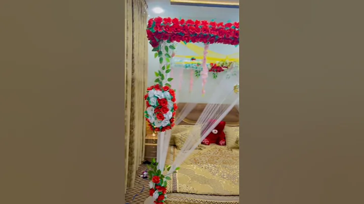 Best Wedding Bedroom Decor with Artificial Flowers |#youtubeshorts #beautifuldecoration #viral