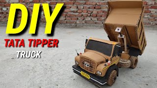 How To Make Rc 6 Wheel Tata 1613 Tipper Truck From Cardboard And Homemade ll DIY 🔥🔥