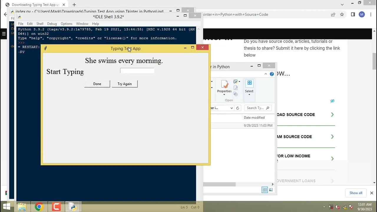 Typing Test App using Tkinter in Python - YouTube
