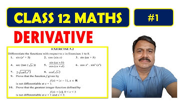 CLASS 12 MATHS  | DERIVATIVE | EXERCISE 5.2 | DERIVATIVE FORMULAE |