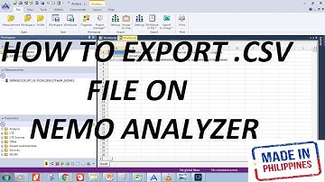HOW TO EXPORT .CSV FILE ON NEMO ANALYZER