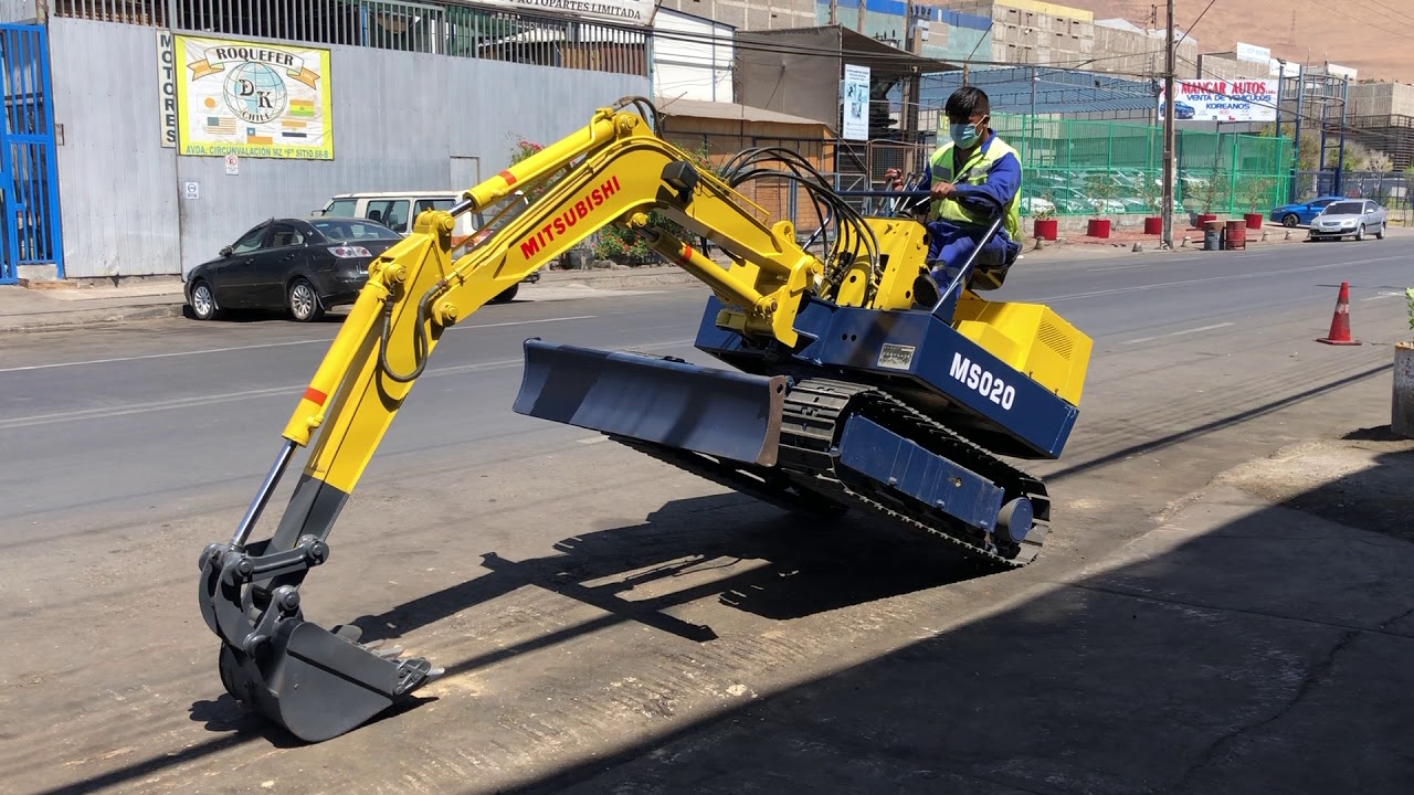 Mini Excavadora Mitsubishi MS020 - YouTube