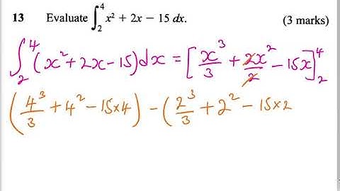 2015 KCSE MATHEMATICS PAPER 2 QUESTION 13 ON INTEGRATION