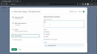 Creating an automation workflow on Wrike