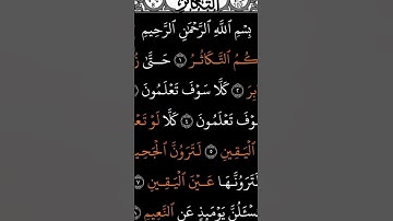 سورة التكاثر #عبدالرحمن_السديس #القرآن_الكريم #القرآن #سورة_التكاثر