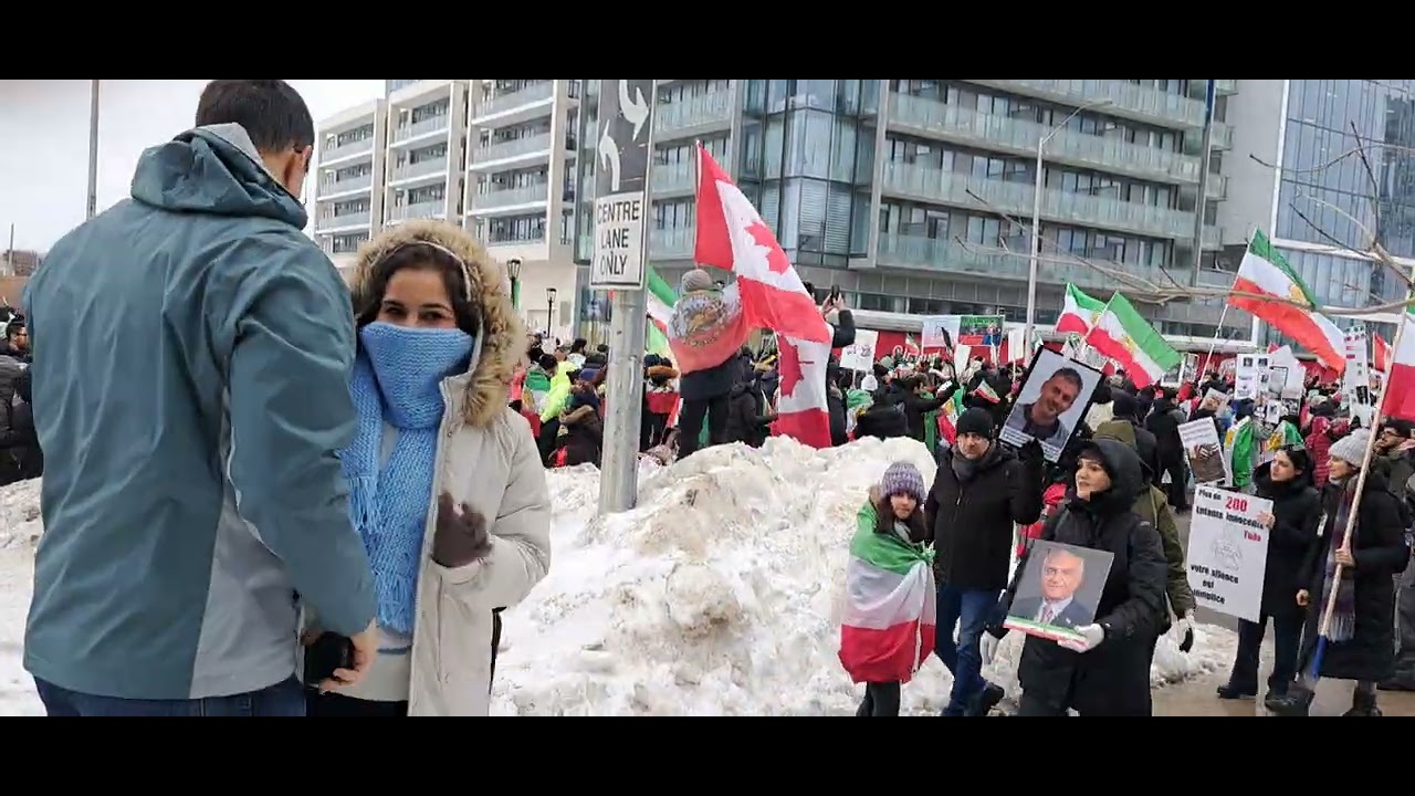 Large-scale protest  of the Iranian people. Along Yonge street north york 
