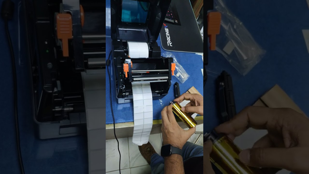 How to Setup  Rongta RP400 Label Printer Paper and Ribbon