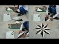 How to create 16-leaf flower design in wall and floor