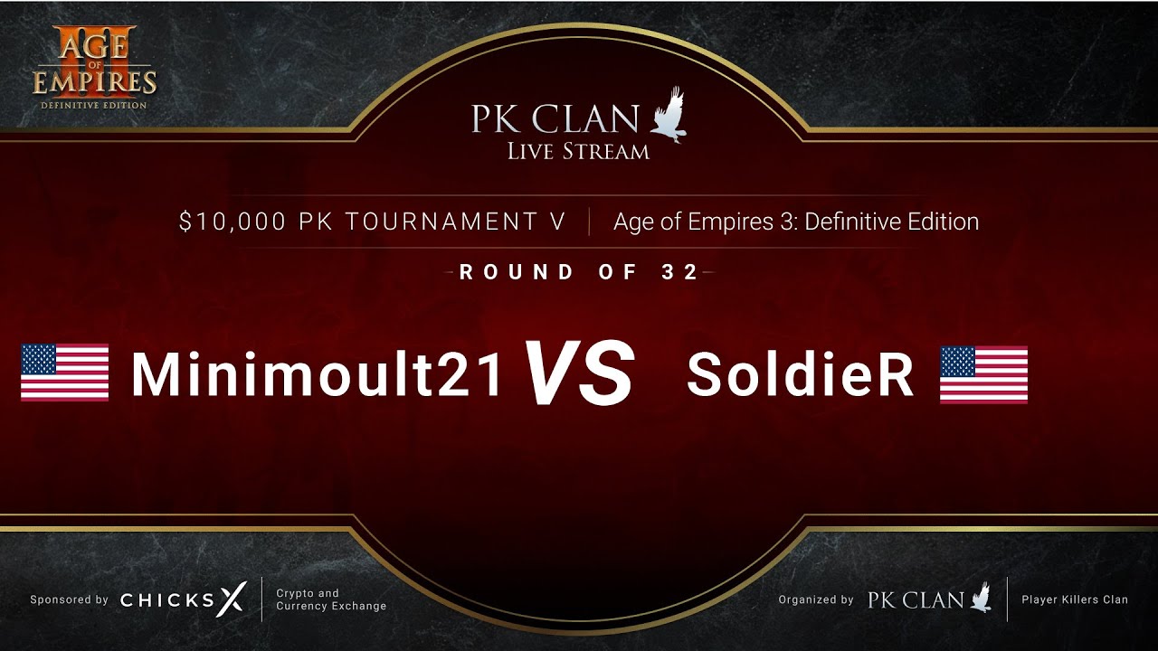 PK Tournament V | $10,000 — RO32: Minimoult21 vs. SoldieR | Age of Empires 3: DE