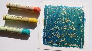How to Make a Christmas Card with Soft Oil Pastels |Bang Art#18|Step by Step screenshot 5