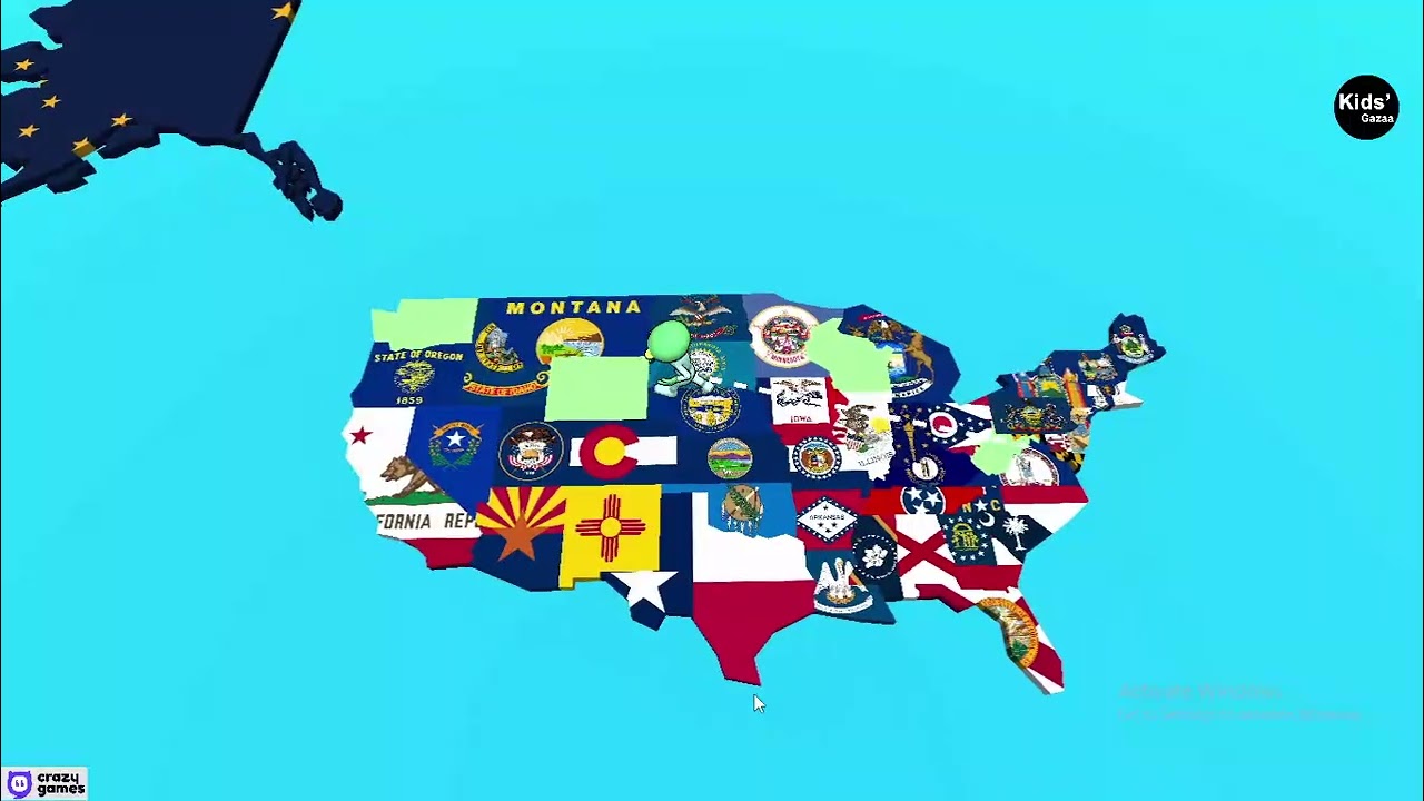 🌍 USA States Flags Game , Country Flag Game, Kids Game, Education, Paint Flag, (EP - 147)