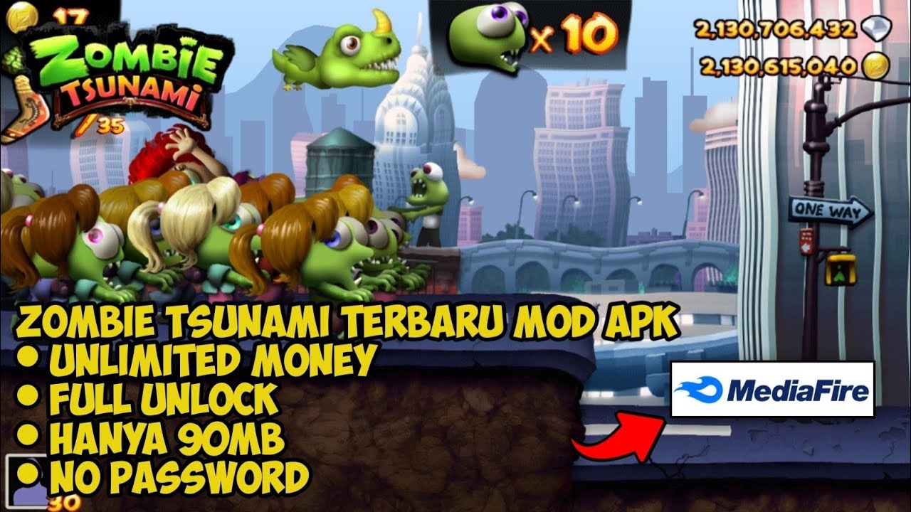ZOMBIE TSUNAMI VERSI TERBARU MOD APK UNLIMITED MONEY ZOMBIE TSUNAMI