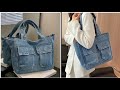 👜 How to make Bag No Zipper From Old Jeans With Pockets | Bolso desde Vaqueros | Upcycled Crafs 