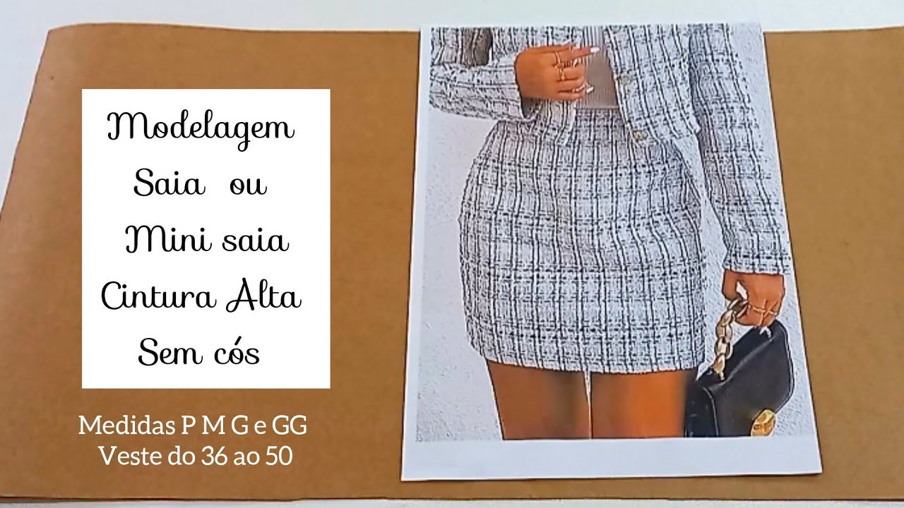 Como fazer molde Saia cintura Alta sem cós