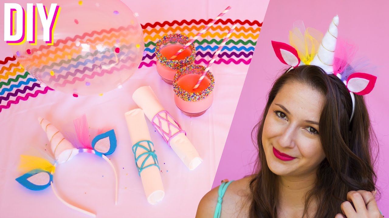DIY DECORAÇÃO DE FESTA - UNICÓRNIO 🌈🦄💜