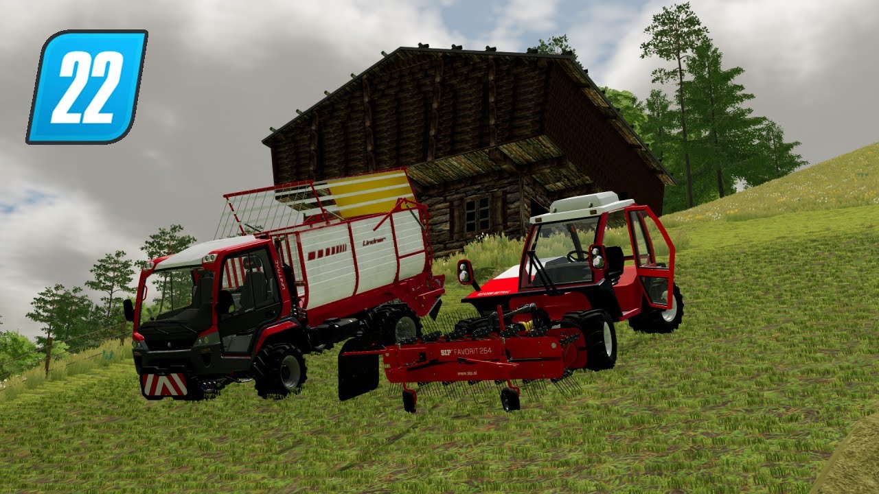 Bergbauern beim Heuen in den Alpen. (LS22)