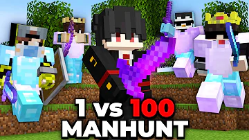 1 vs 100 Players Simulate Minecraft Manhunt