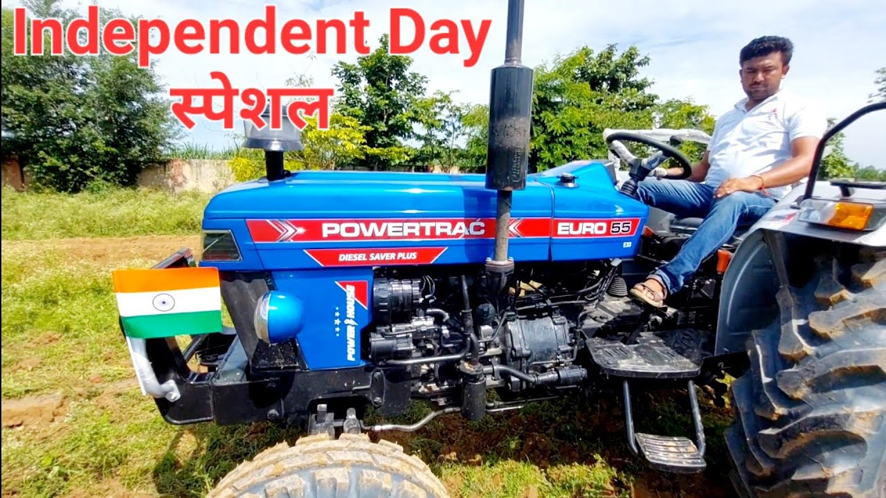 ट्रैक्टर को रगड़ कर देखा || टॉप मॉडल || Powertrac Euro 55 Power House Tractor || 55HP || 3 Cylinder