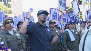 Los Angeles city workers stage one-day strike