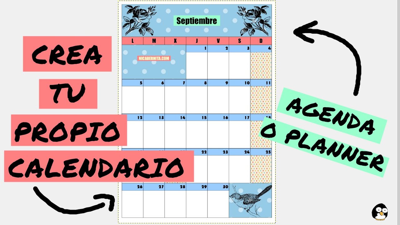 Cómo hacer un CALENDARIO para imprimir PLANIFICADOR MENSUAL o planner Openoffice (2017) -