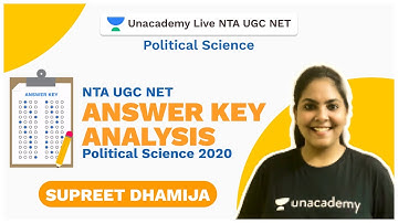 Answer Key Analysis NTA UGC NET 2020 | Political Science | Supreet | Unacademy Live