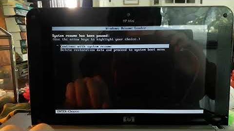 2008 HP 2133 Mini-Note PC With Windows 7 Professional is Resuming Windows.