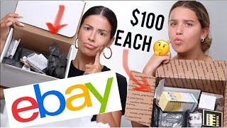 WE OPENED $100 EBAY MAKEUP MYSTERY BOXES | who got the better box?