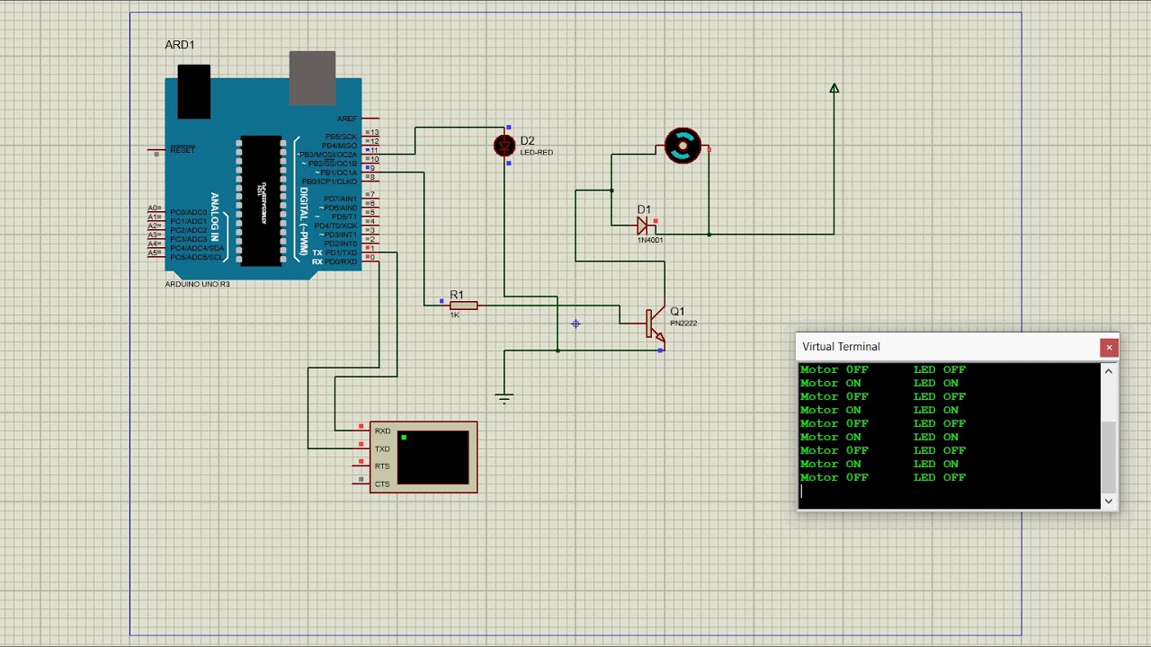 Simulating Dc Motor With Arduino In Proteus Youtube