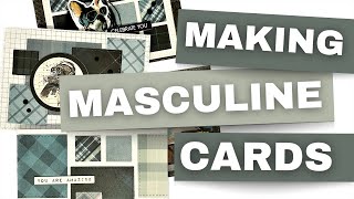 MAKING EASY MALE CARDS USING UP YOUR SCRAPS | 8 card designs | HANDMADE MALE CARD MAKING TUTORIALS