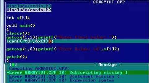 Turbo C Tutorial Part 5 (basic array)