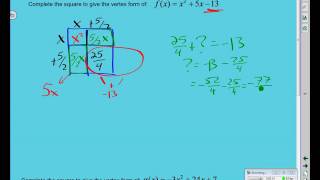 Area Model   Completing the Square basic