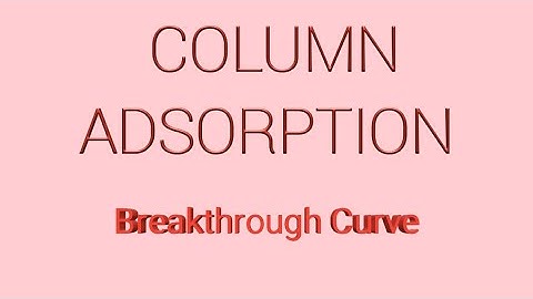 Column Adsorption : Breakthrough Curve