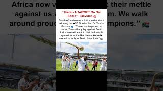 'There's A TARGET On Our Backs' - Bavuma On Being No.1 In Tests 🎯 #Shorts #Cricket #SouthAfrica