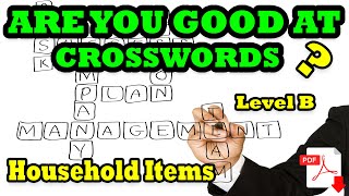 crosswords about household items + pdf - level B Vocabulary  - Easy English Lesson screenshot 1