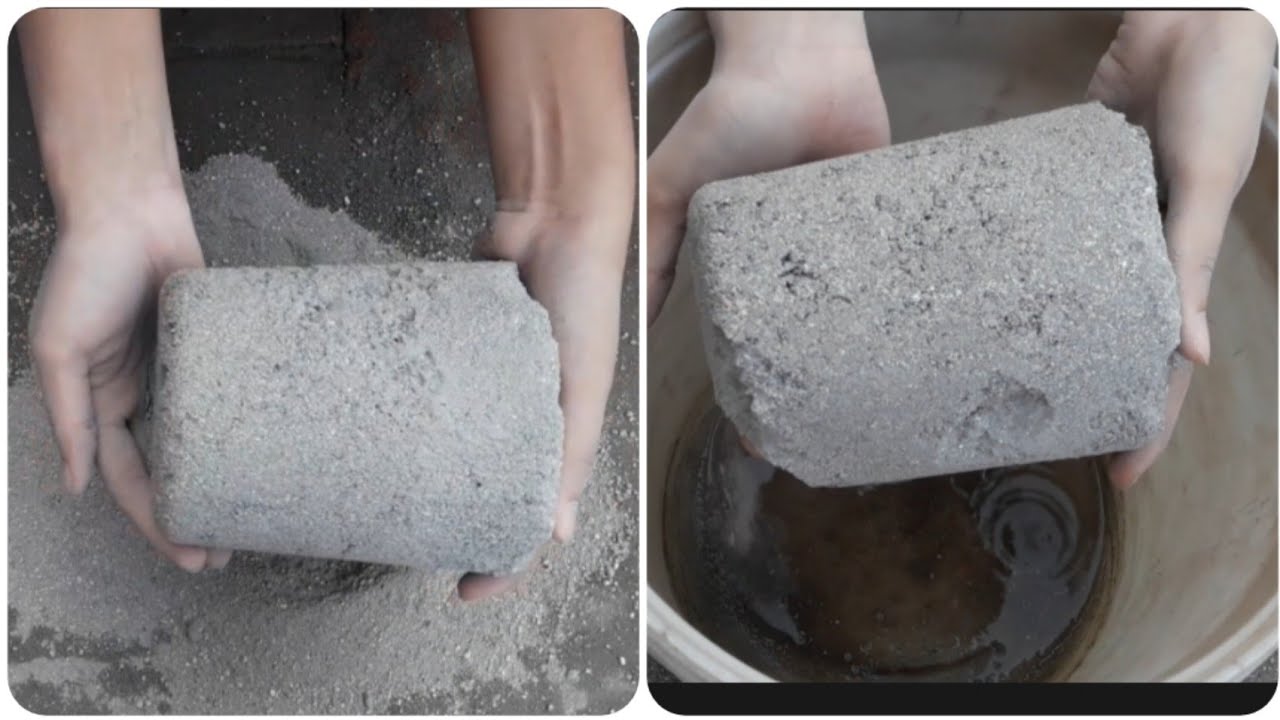 Dust volcano 🛢️ Reused cement dust storm dry floor +bucket crumbling