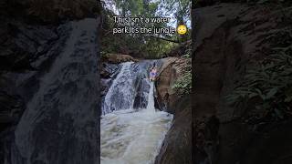 A natural rock slide in the middle of the jungle.🌴💦#wakacje #Travel #Adventure #Waterfall #trip