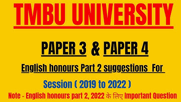 English honours part 2 syllabus | Paper 3 | Paper 4 | TMBU UNIVERSITY  | 2022 | Part 2 Suggestions