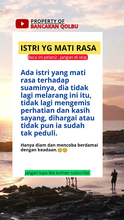 🥺 istri yg sudah mati rasa sama suaminya, ada⁉️ #statusvideo