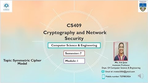 CS 409 CNS module 1 Symmetric Cipher model