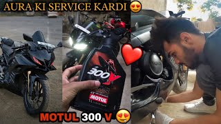 Full Service of Yamaha R15 v3 With Motul 300V premium engine oil At Home | DIY Bike Maintenance