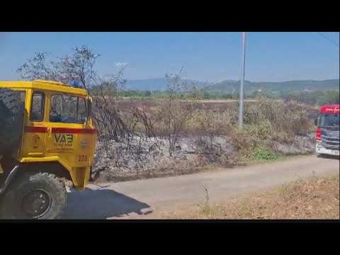 Video Incendio a Mugliano, ore di lavoro