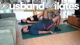 Teaching My Husband Pilates While I Train for My Certification | Beginner Mat Pilates