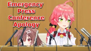 Korone Keeps Trying to Escape Responsibility During Miko's Emergency Press Conference [Hololive]
