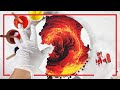 🔥Easy to draw Fire flame lava with acrylic paint pouring🔥 follow the tutorial, will it be the same?