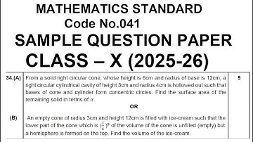 From a solid right circular cone, whose height is 6cm...Q 34 (A + B) complete solution ....