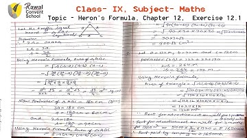 Class- IX, Subject- Maths, Topic - Heron
