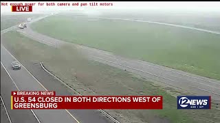 U.S. 54 closed in both directions west of Greensburg