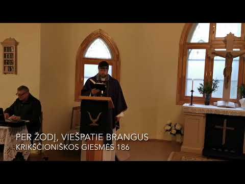 Giesmė "Per žodį, Viešpatie brangus" (tekstas ir natos). Nr. 186