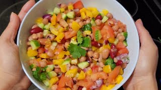 Protein-rich legume salad.سلطة البقوليات الغنية بالبروتين